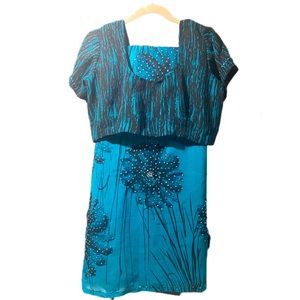 Blue and Black Dinesh Ramsay Sari